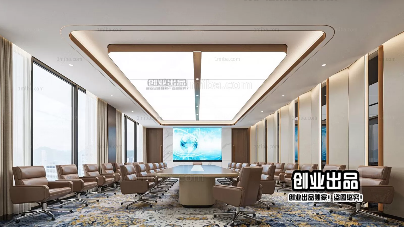 3D OFFICE INTERIOR (VRAY) – MEETING ROOM 3D SCENES – 176