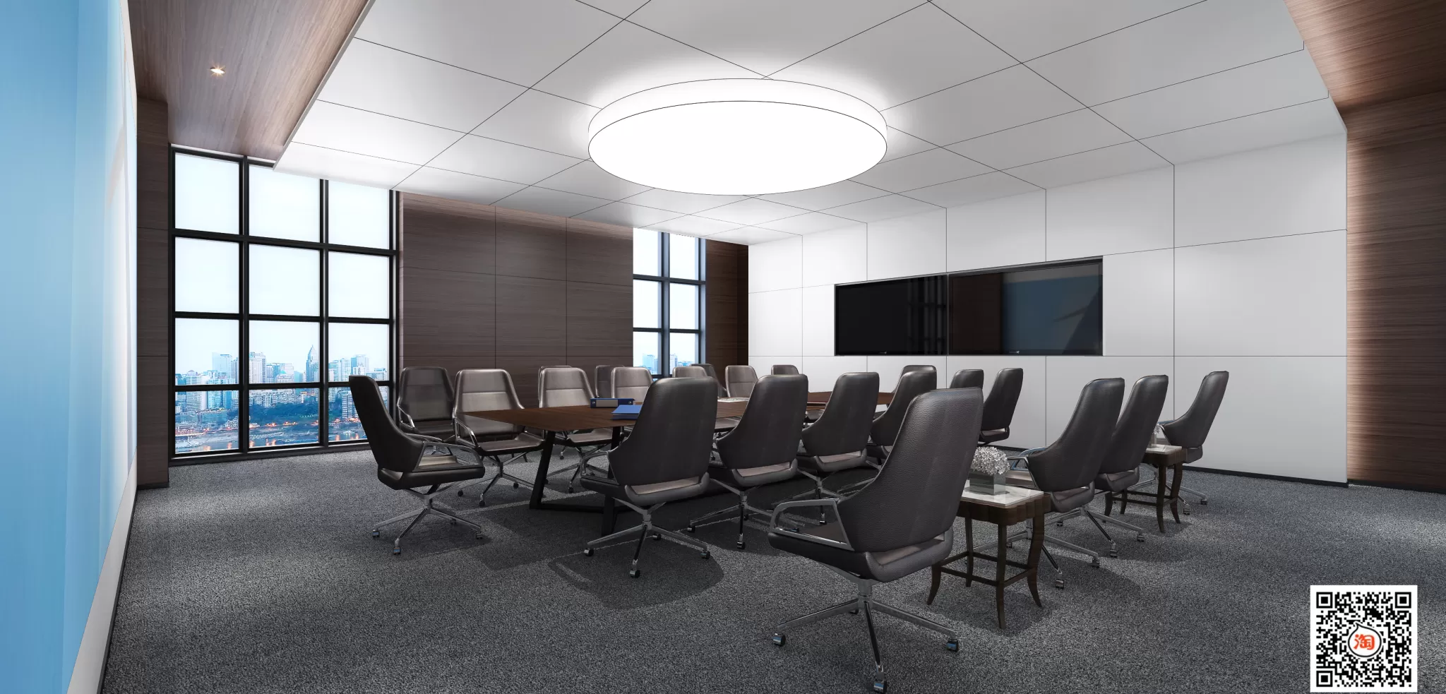 3D OFFICE INTERIOR (VRAY) – MEETING ROOM 3D SCENES – 177