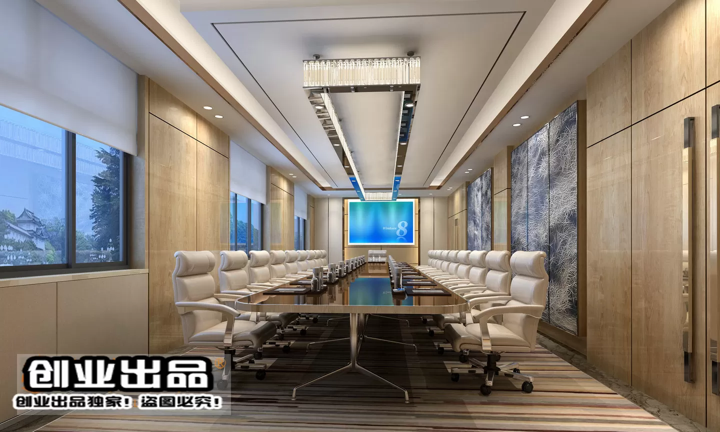 3D OFFICE INTERIOR (VRAY) – MEETING ROOM 3D SCENES – 178