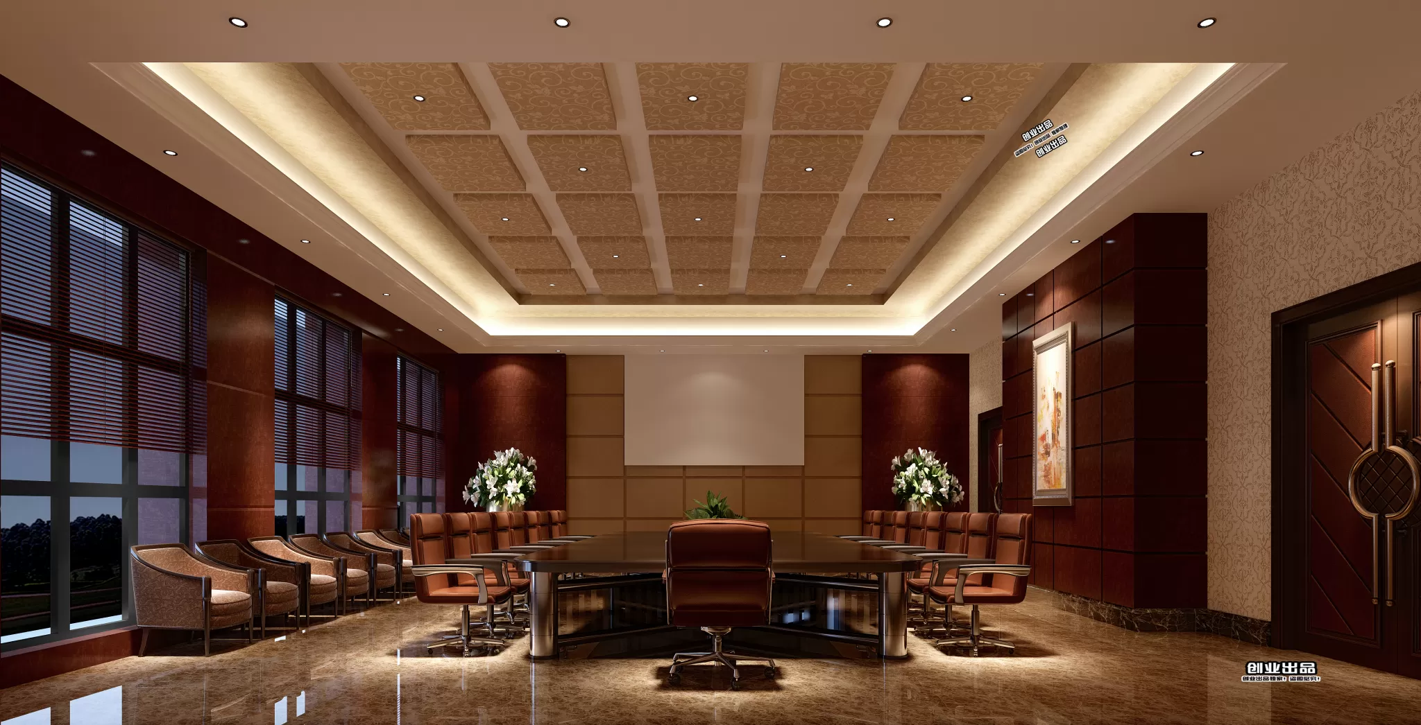 3D OFFICE INTERIOR (VRAY) – MEETING ROOM 3D SCENES – 179