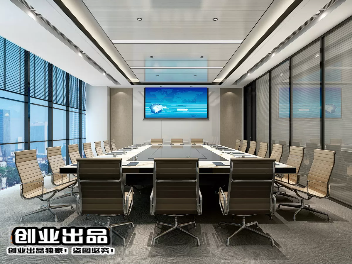 3D OFFICE INTERIOR (VRAY) – MEETING ROOM 3D SCENES – 181