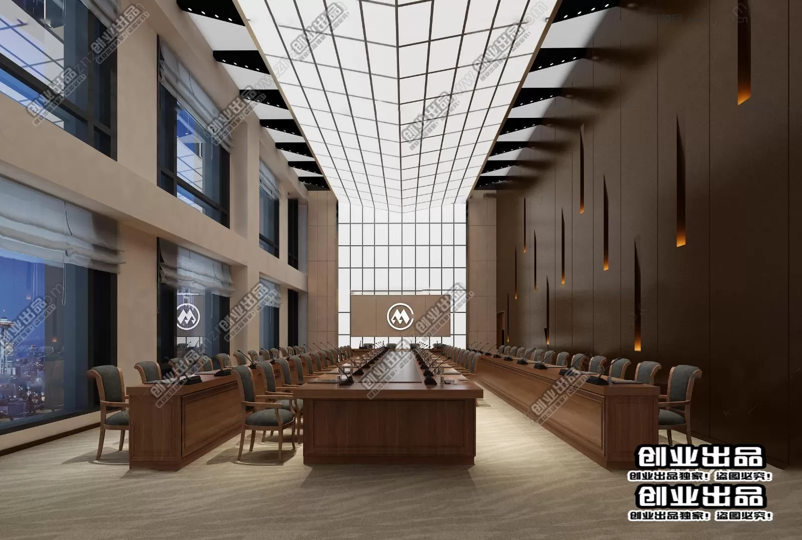 3D OFFICE INTERIOR (VRAY) – MEETING ROOM 3D SCENES – 184