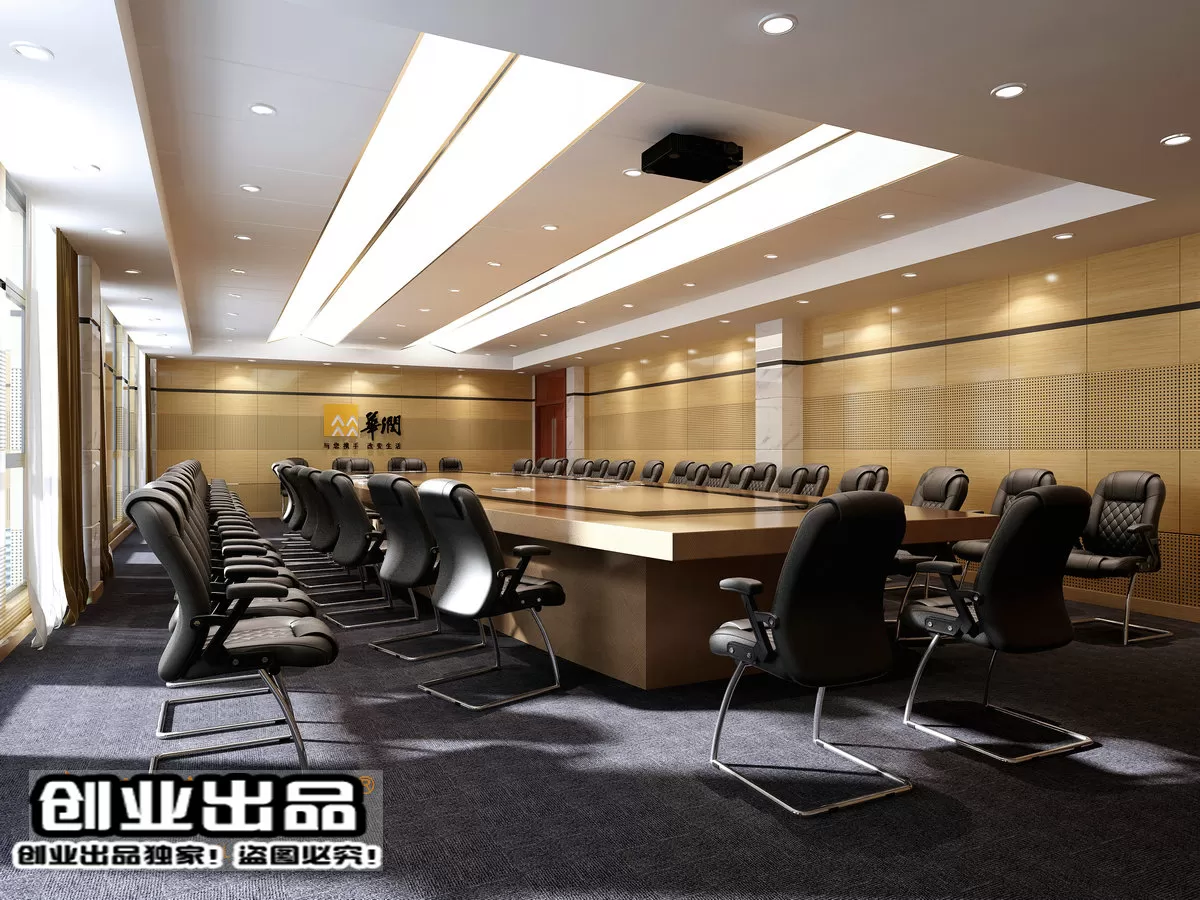 3D OFFICE INTERIOR (VRAY) – MEETING ROOM 3D SCENES – 185