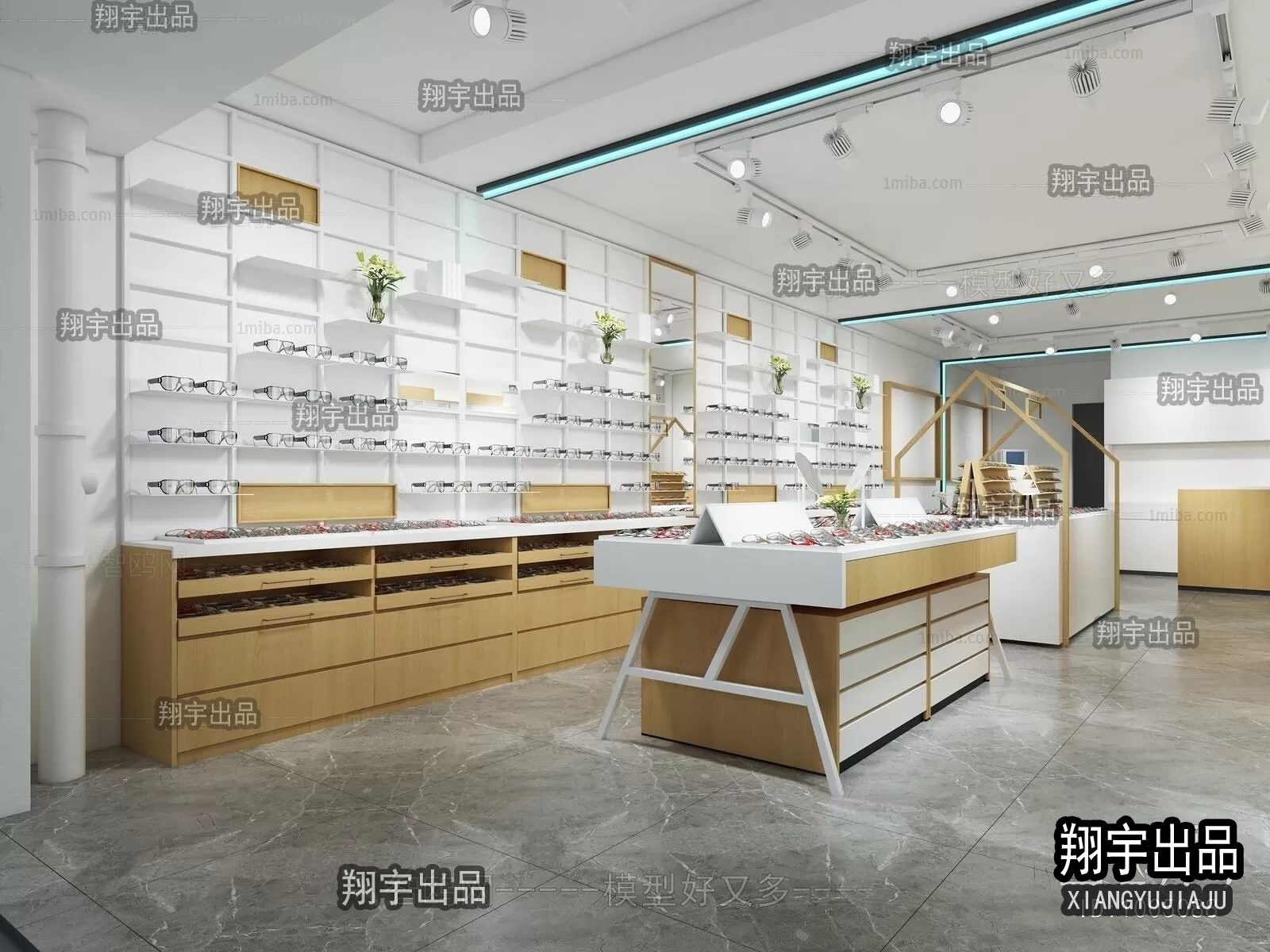 3D RETAILS INTERIOR (VRAY) – GLASSES 3D SCENES – 001