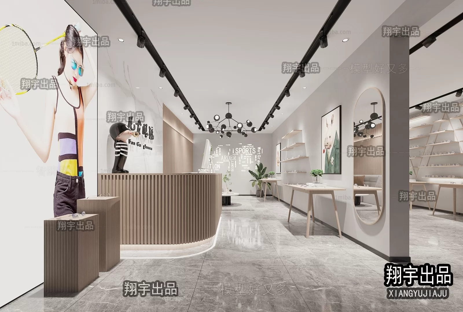 3D RETAILS INTERIOR (VRAY) – GLASSES 3D SCENES – 002