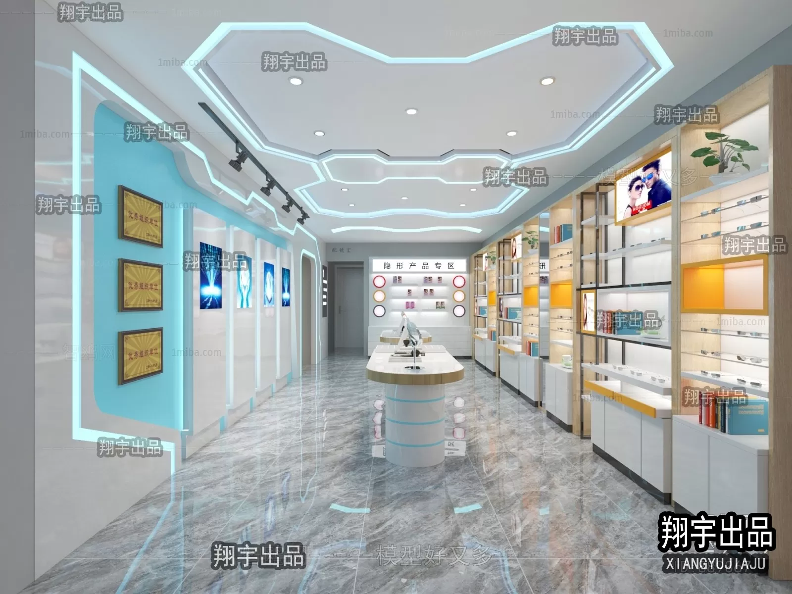 3D RETAILS INTERIOR (VRAY) – GLASSES 3D SCENES – 005