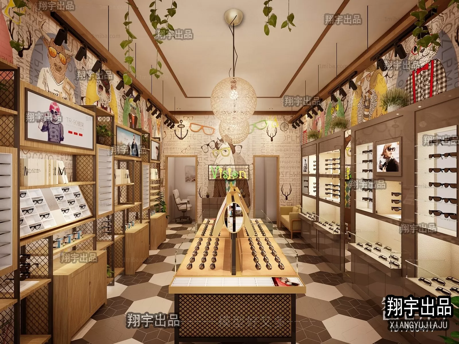 3D RETAILS INTERIOR (VRAY) – GLASSES 3D SCENES – 010