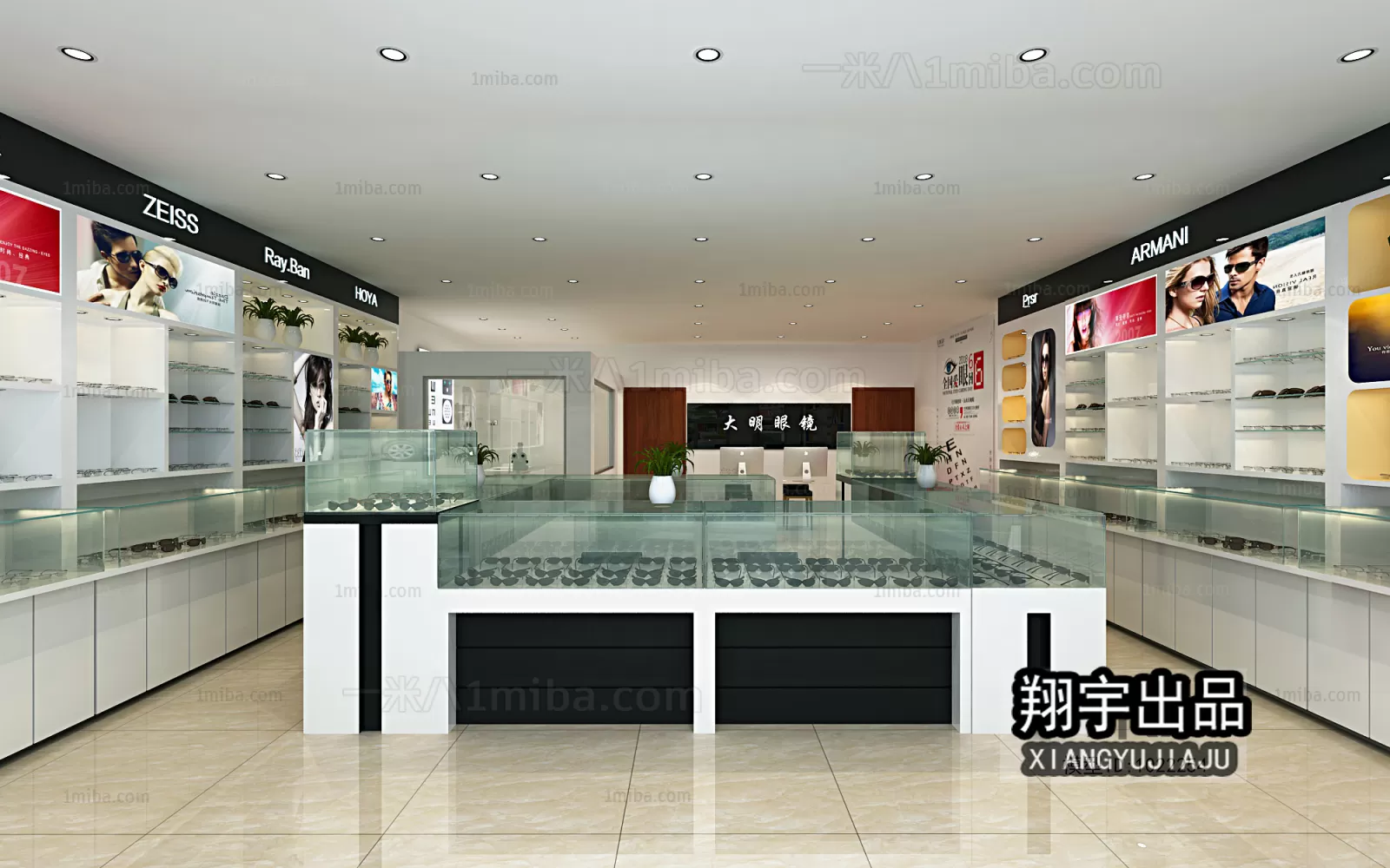 3D RETAILS INTERIOR (VRAY) – GLASSES 3D SCENES – 012