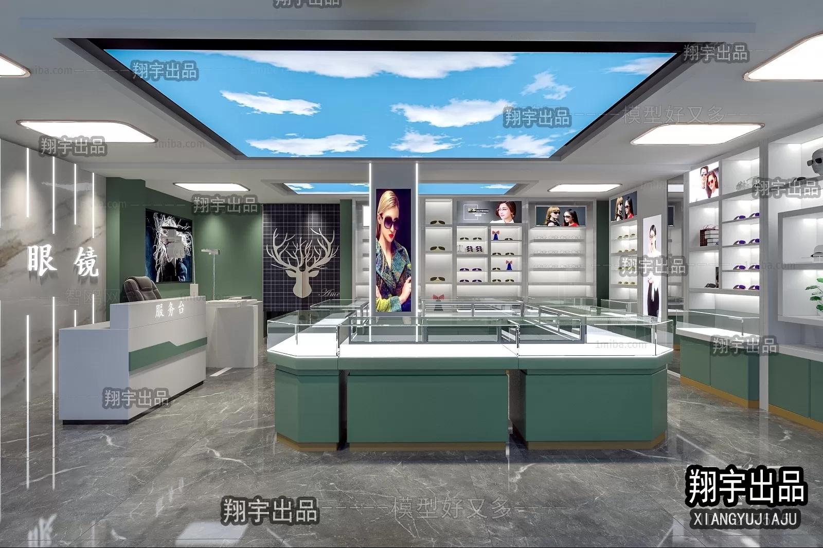 3D RETAILS INTERIOR (VRAY) – GLASSES 3D SCENES – 014