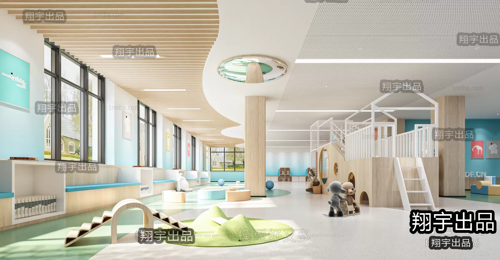 3D SCHOOL INTERIOR (VRAY) – KINDERGARTEN 3D SCENES – 001