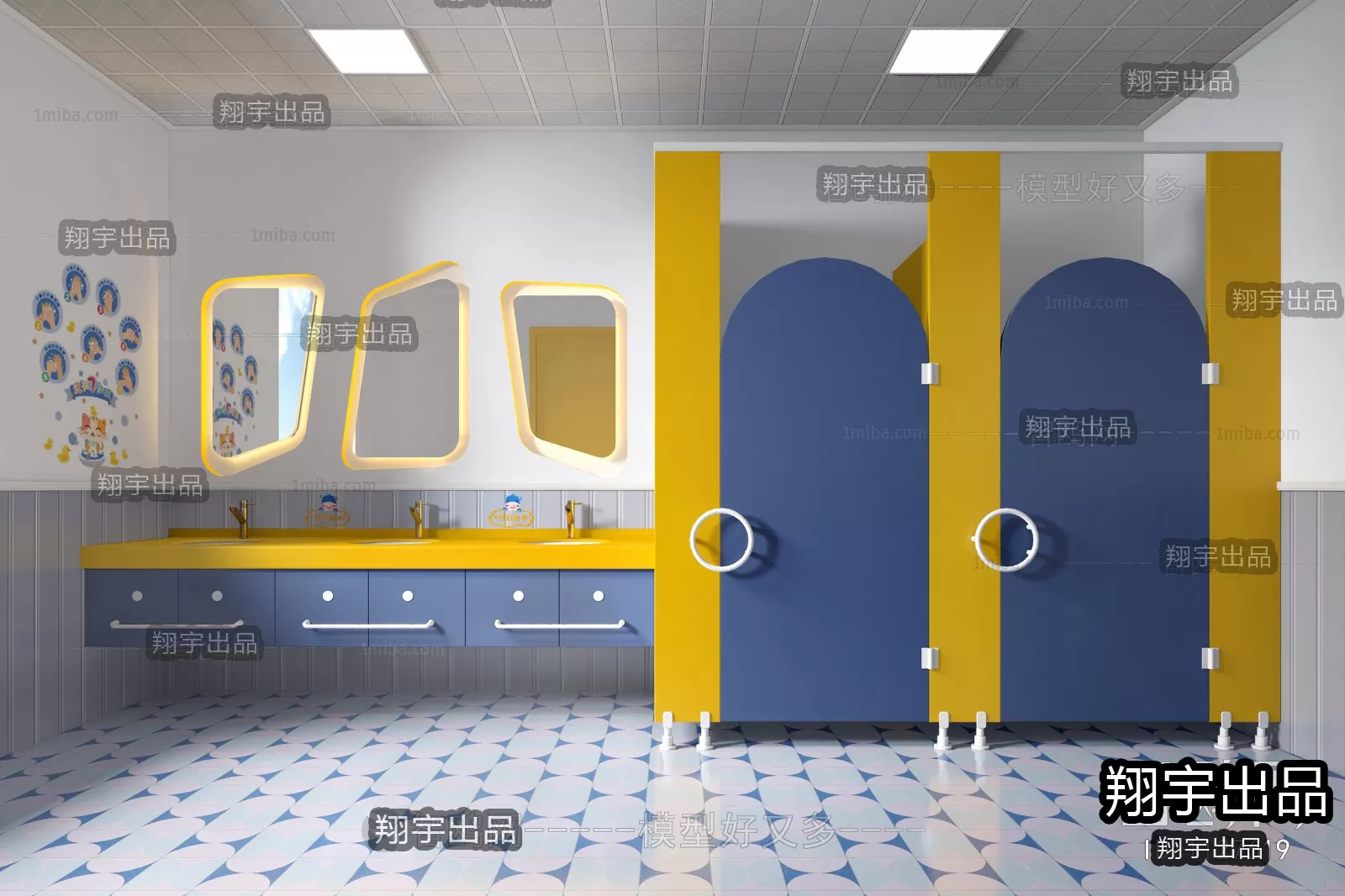 3D SCHOOL INTERIOR (VRAY) – KINDERGARTEN 3D SCENES – 007