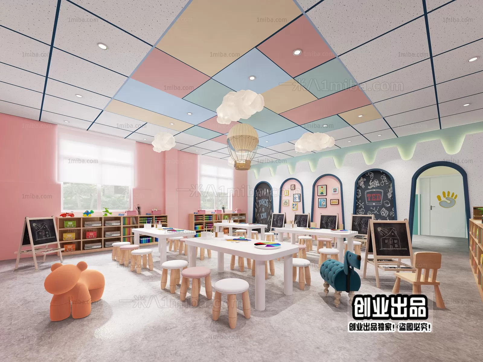 3D SCHOOL INTERIOR (VRAY) – KINDERGARTEN 3D SCENES – 011