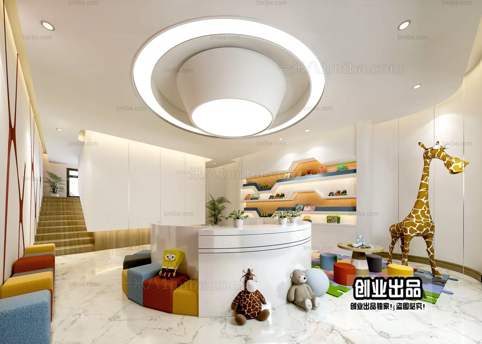 3D SCHOOL INTERIOR (VRAY) – KINDERGARTEN 3D SCENES – 012