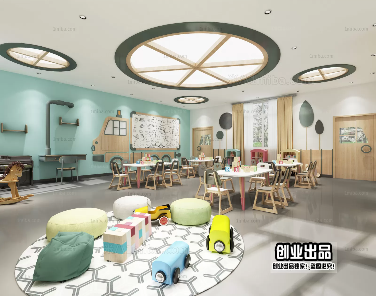3D SCHOOL INTERIOR (VRAY) – KINDERGARTEN 3D SCENES – 015