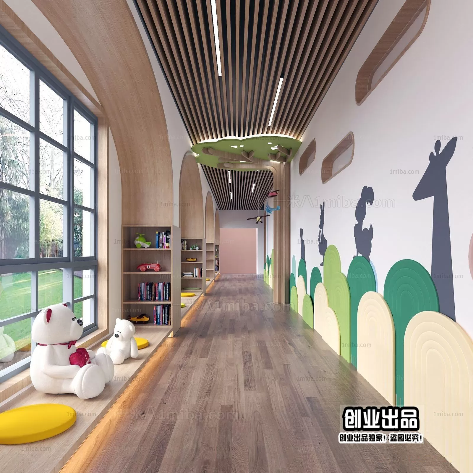 3D SCHOOL INTERIOR (VRAY) – KINDERGARTEN 3D SCENES – 016