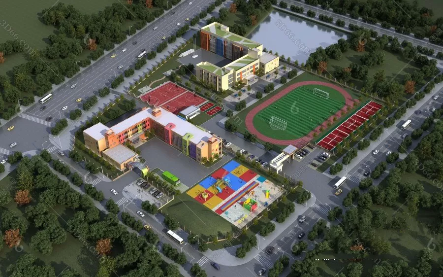 3D SCHOOL INTERIOR (VRAY) – KINDERGARTEN 3D SCENES – 017