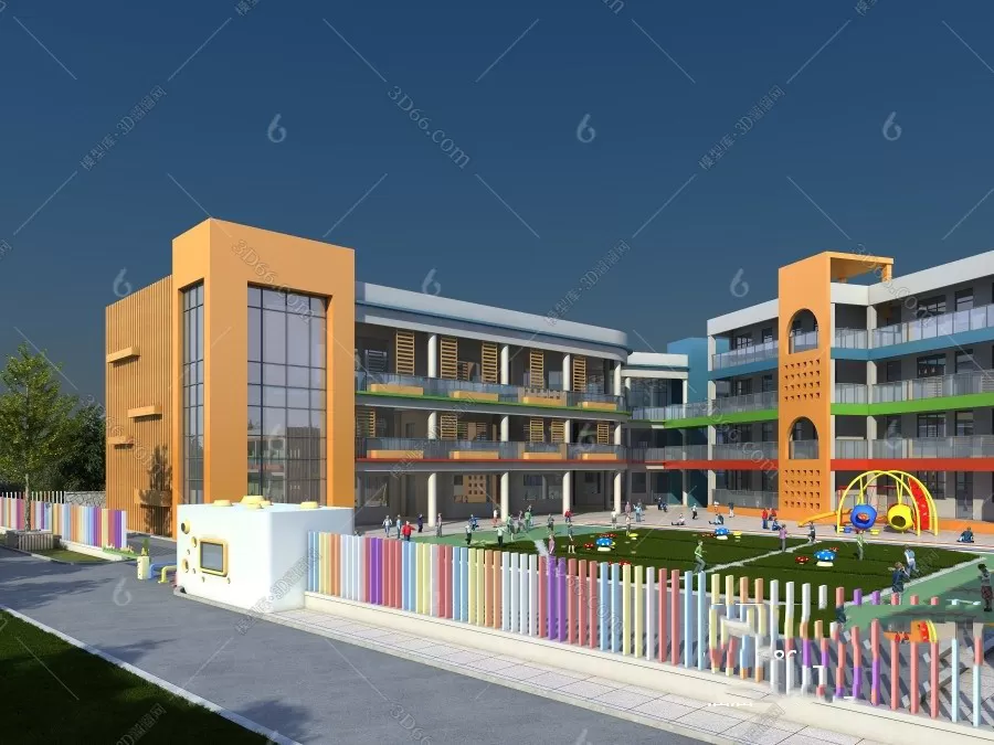 3D SCHOOL INTERIOR (VRAY) – KINDERGARTEN 3D SCENES – 019