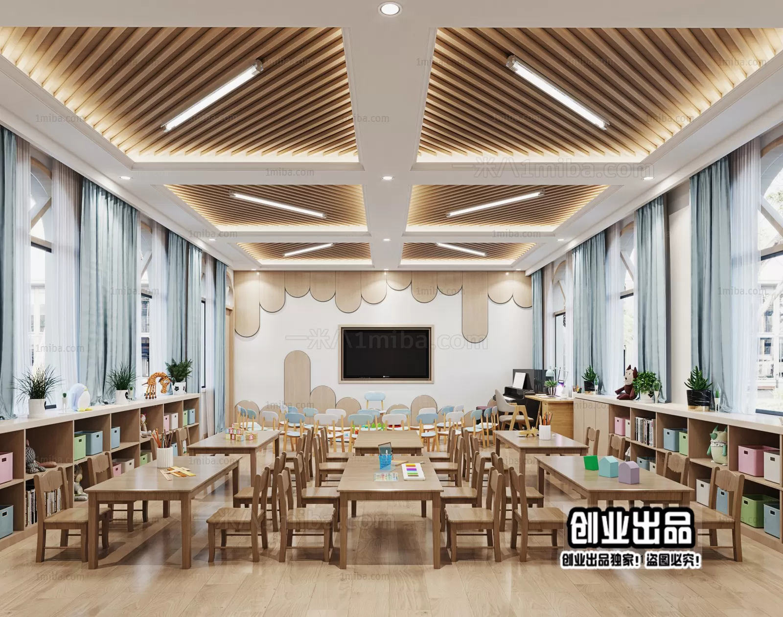 3D SCHOOL INTERIOR (VRAY) – KINDERGARTEN 3D SCENES – 020