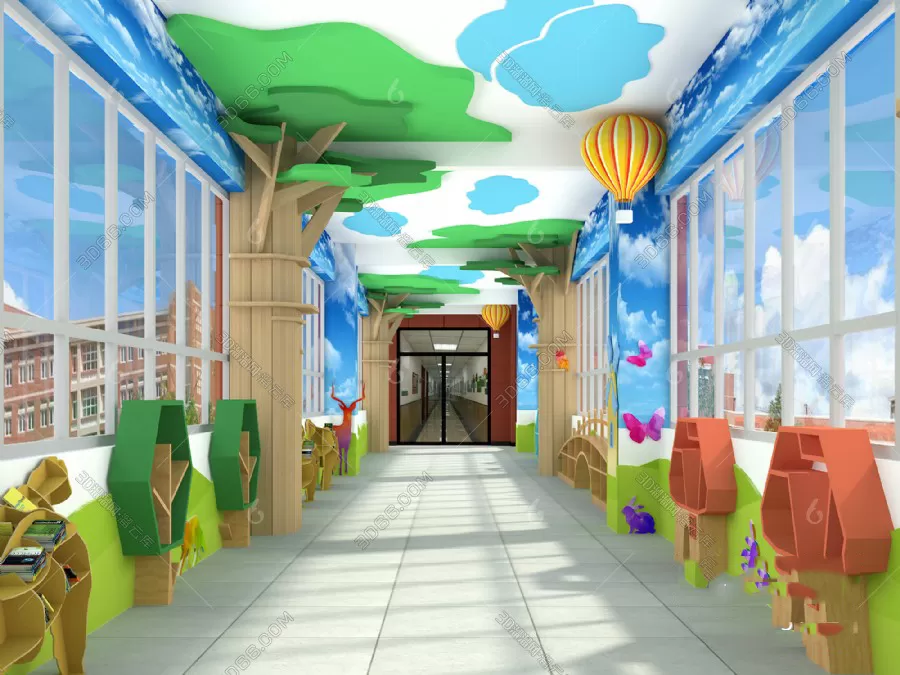3D SCHOOL INTERIOR (VRAY) – KINDERGARTEN 3D SCENES – 025
