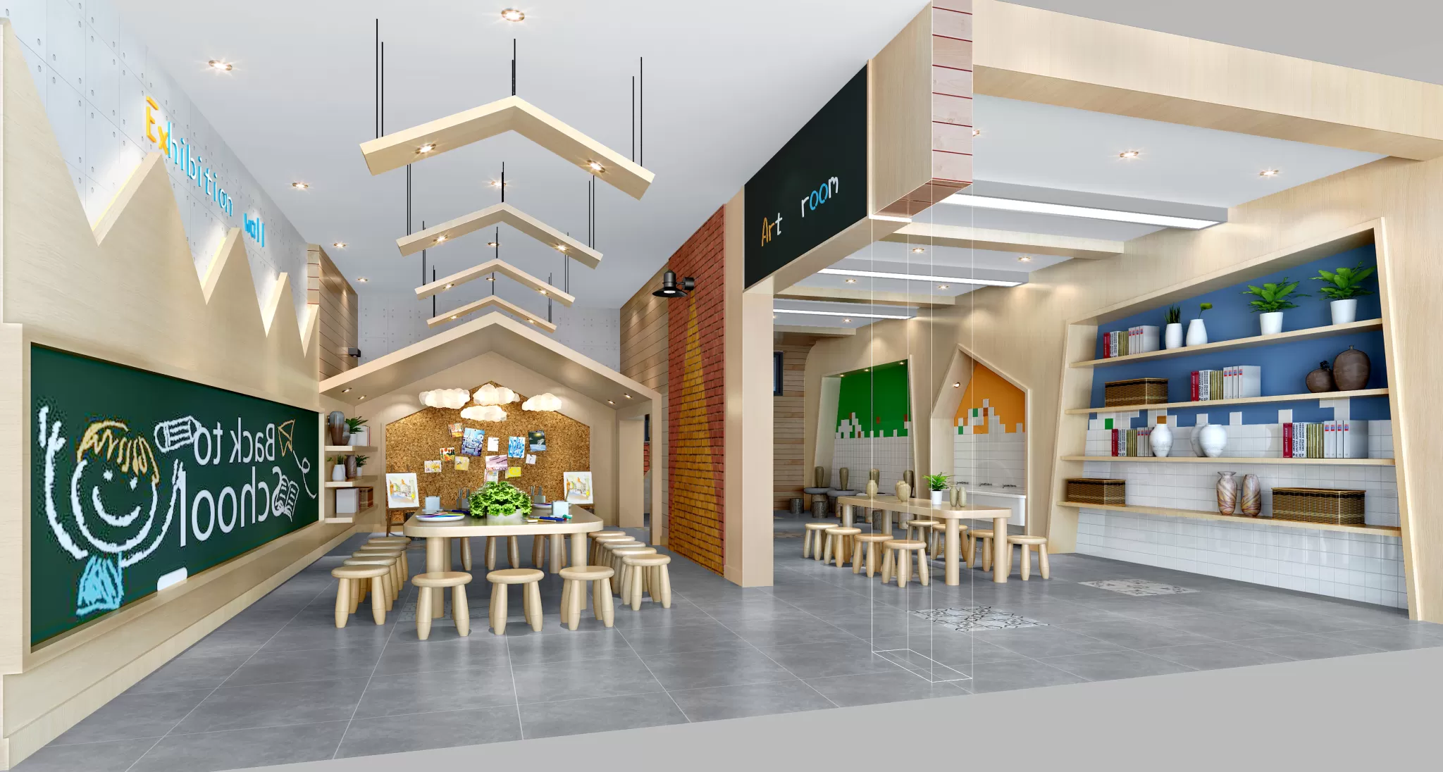 3D SCHOOL INTERIOR (VRAY) – KINDERGARTEN 3D SCENES – 028