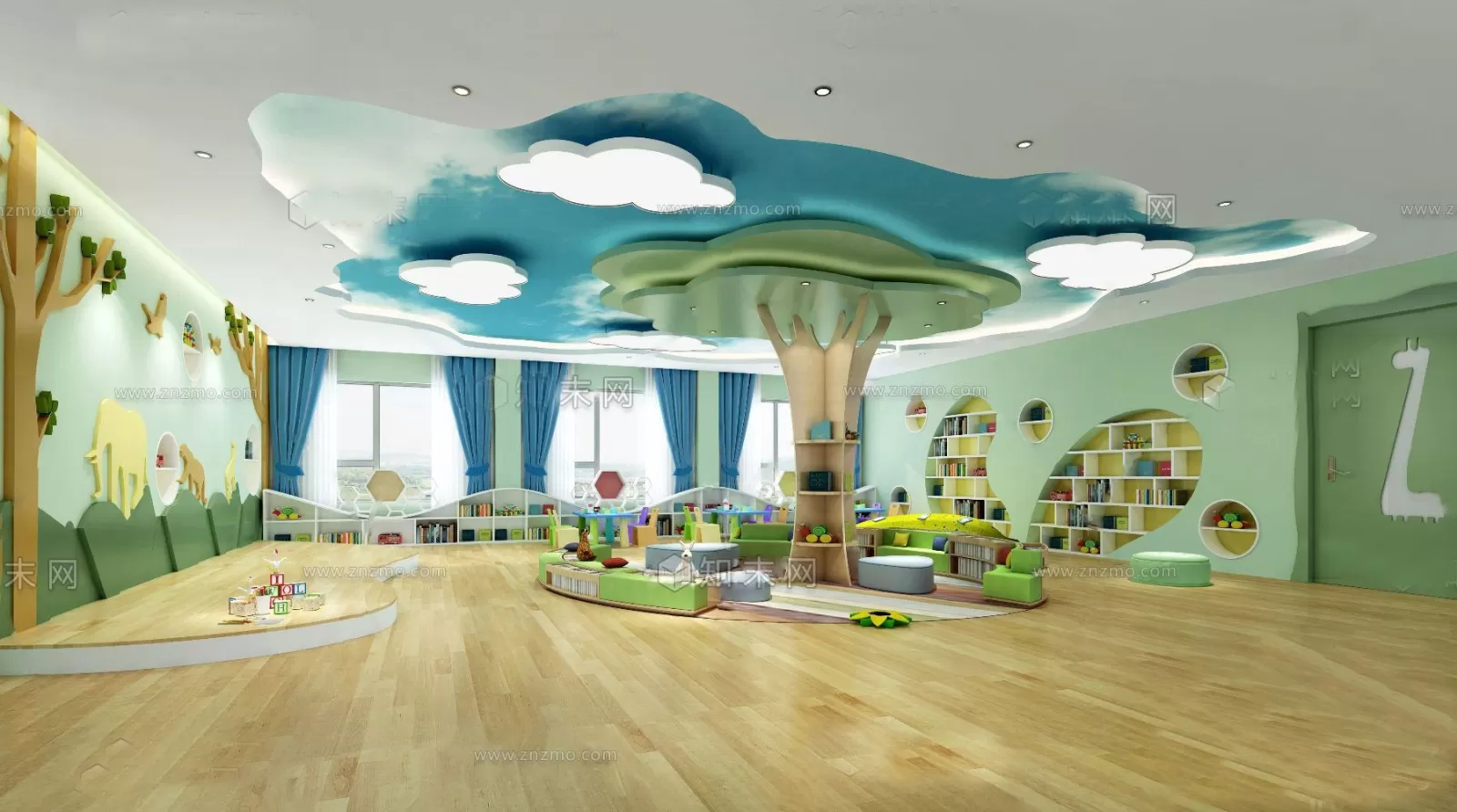 3D SCHOOL INTERIOR (VRAY) – KINDERGARTEN 3D SCENES – 034
