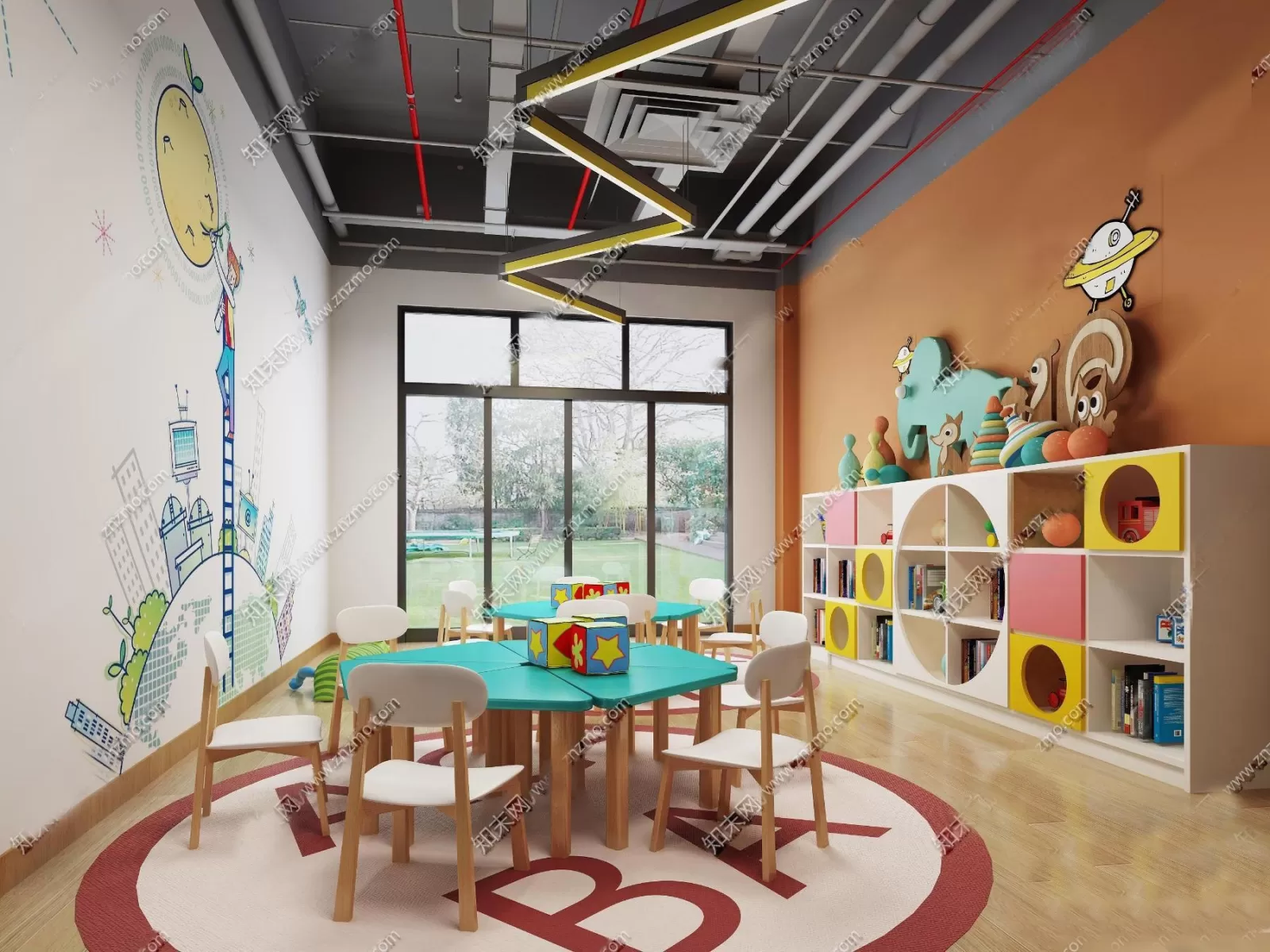3D SCHOOL INTERIOR (VRAY) – KINDERGARTEN 3D SCENES – 035