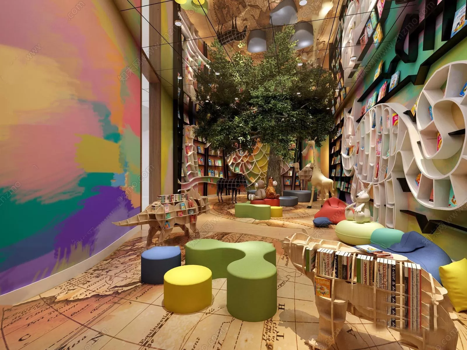 3D SCHOOL INTERIOR (VRAY) – KINDERGARTEN 3D SCENES – 036