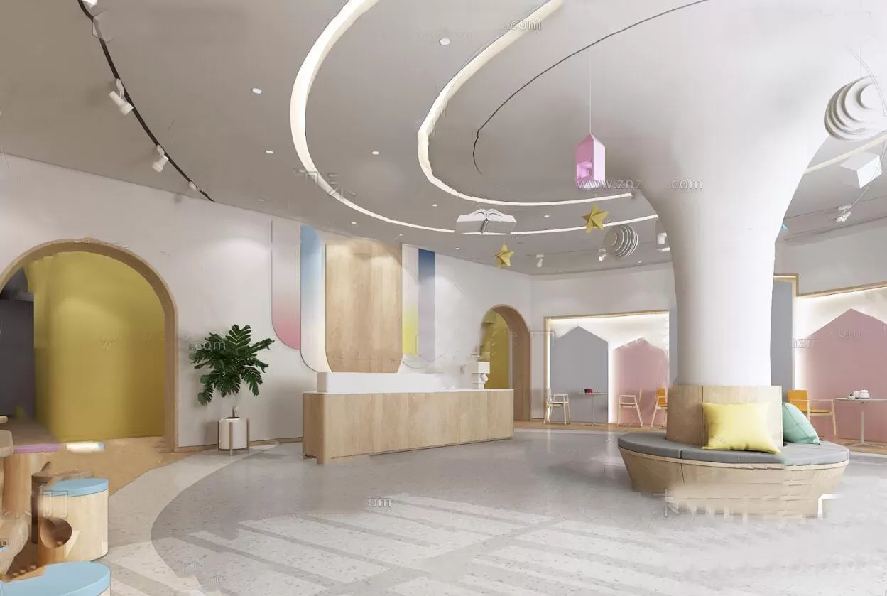 3D SCHOOL INTERIOR (VRAY) – KINDERGARTEN 3D SCENES – 037