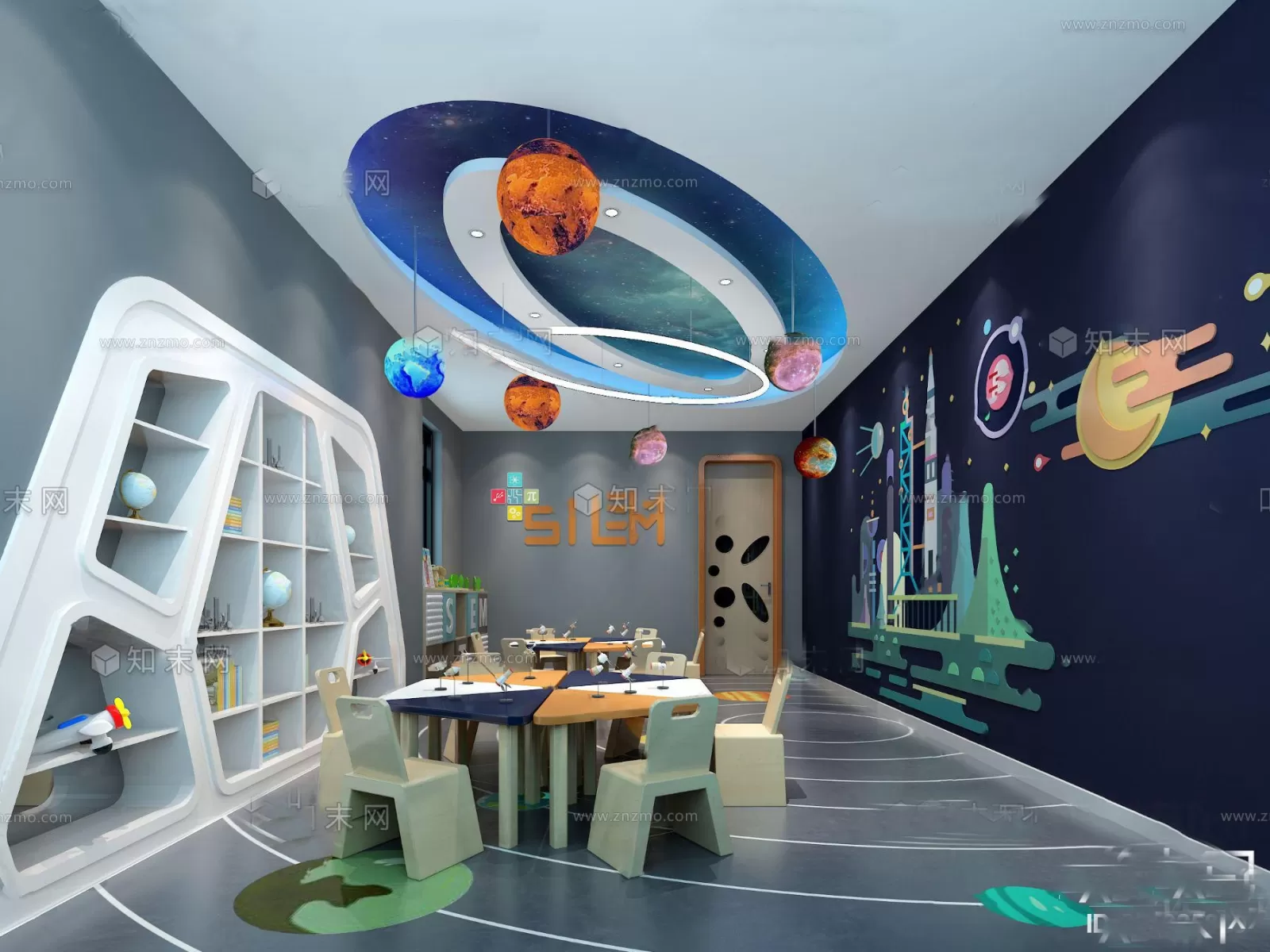 3D SCHOOL INTERIOR (VRAY) – KINDERGARTEN 3D SCENES – 041