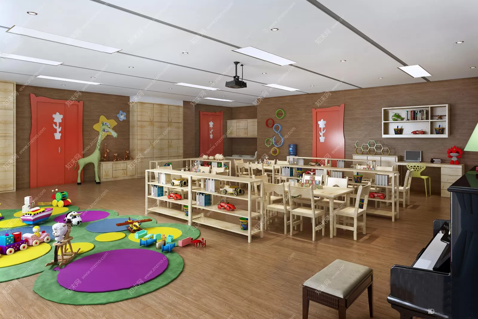 3D SCHOOL INTERIOR (VRAY) – KINDERGARTEN 3D SCENES – 043