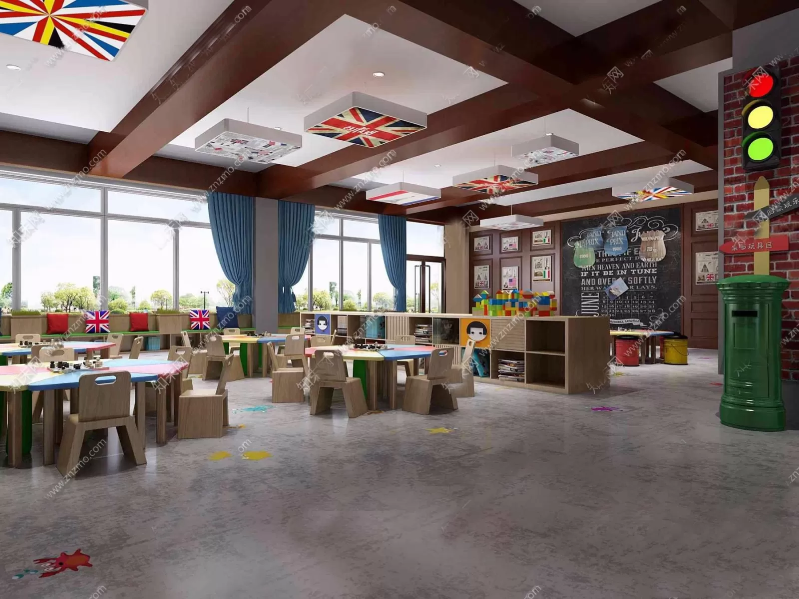 3D SCHOOL INTERIOR (VRAY) – KINDERGARTEN 3D SCENES – 046