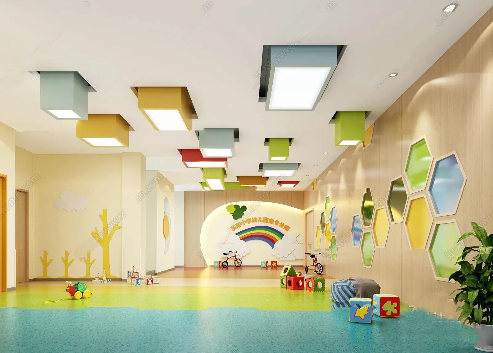 3D SCHOOL INTERIOR (VRAY) – KINDERGARTEN 3D SCENES – 047