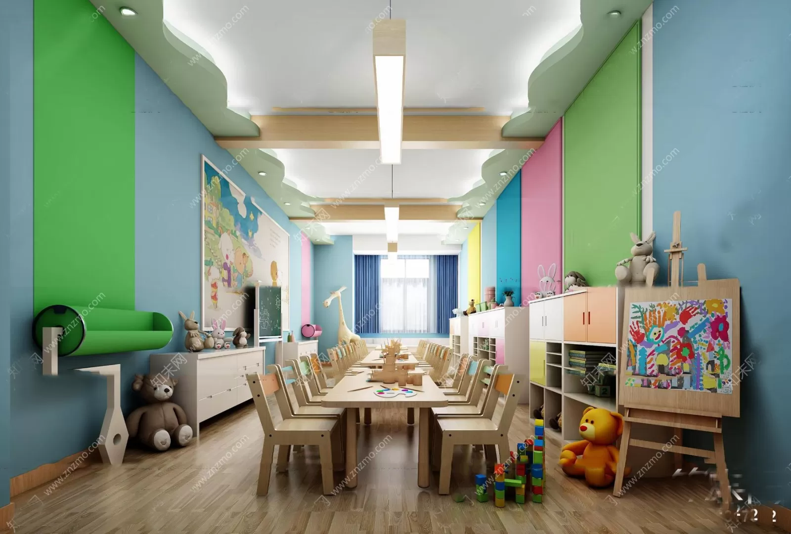3D SCHOOL INTERIOR (VRAY) – KINDERGARTEN 3D SCENES – 049