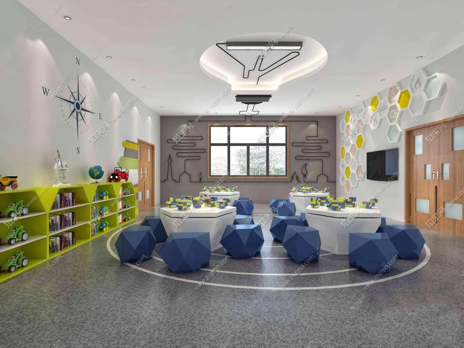 3D SCHOOL INTERIOR (VRAY) – KINDERGARTEN 3D SCENES – 050