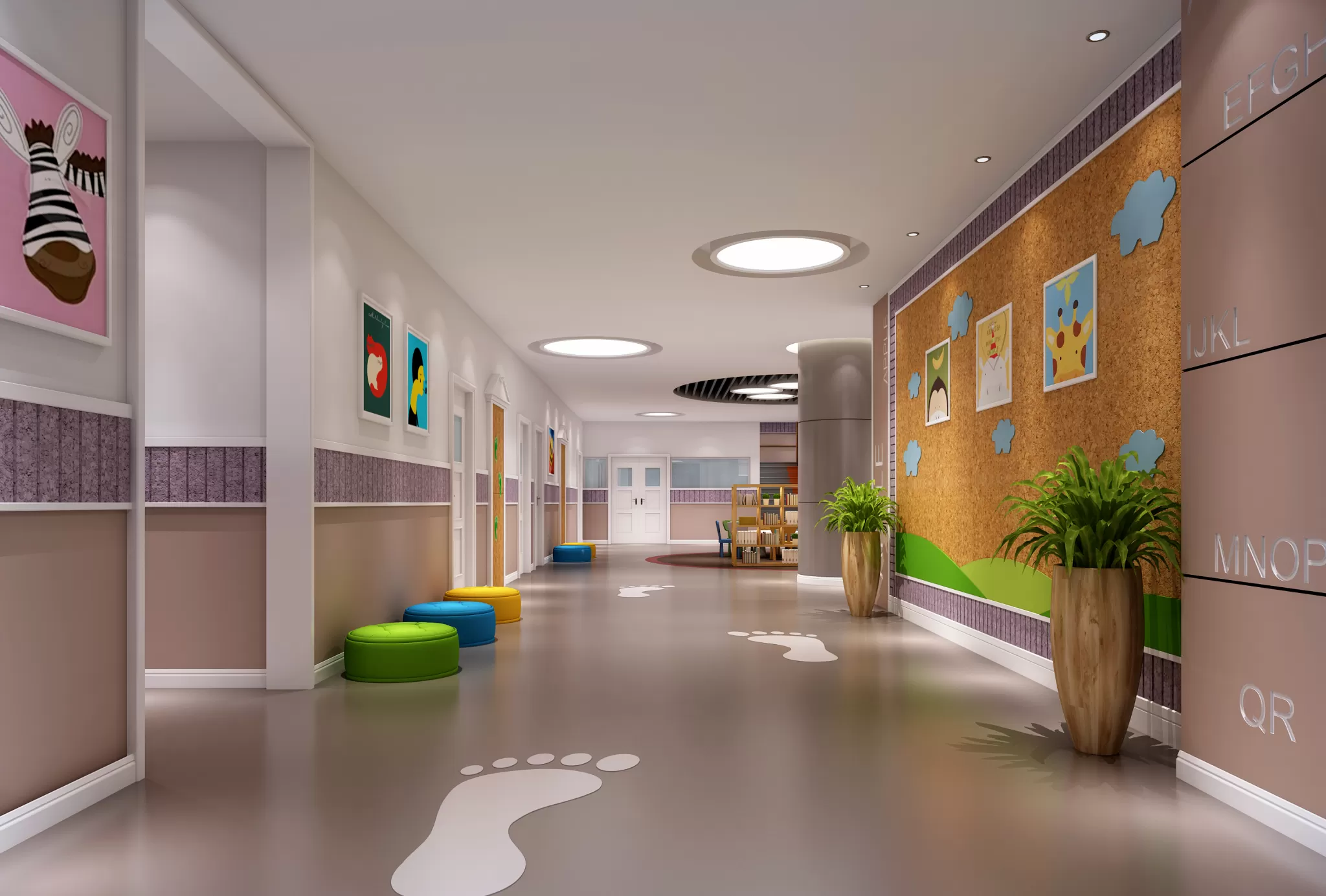 3D SCHOOL INTERIOR (VRAY) – KINDERGARTEN 3D SCENES – 055