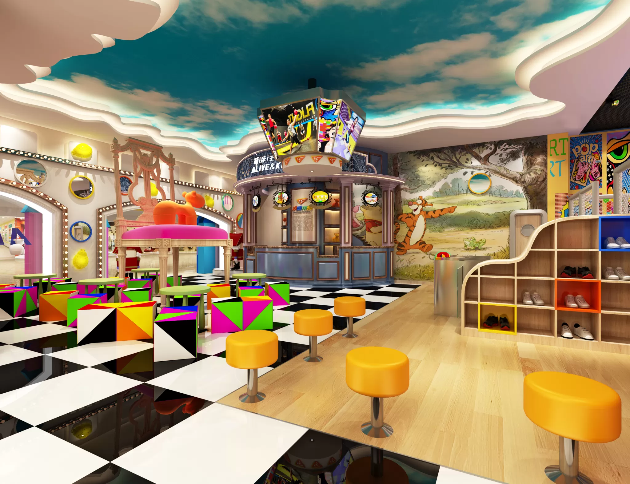 3D SCHOOL INTERIOR (VRAY) – KINDERGARTEN 3D SCENES – 056