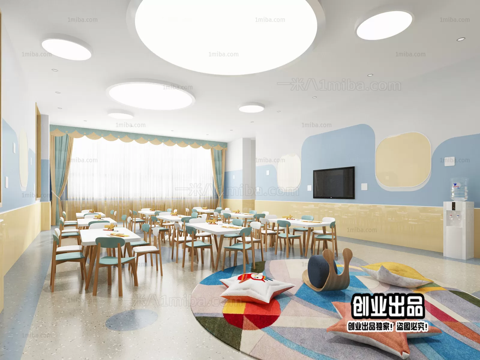 3D SCHOOL INTERIOR (VRAY) – KINDERGARTEN 3D SCENES – 064