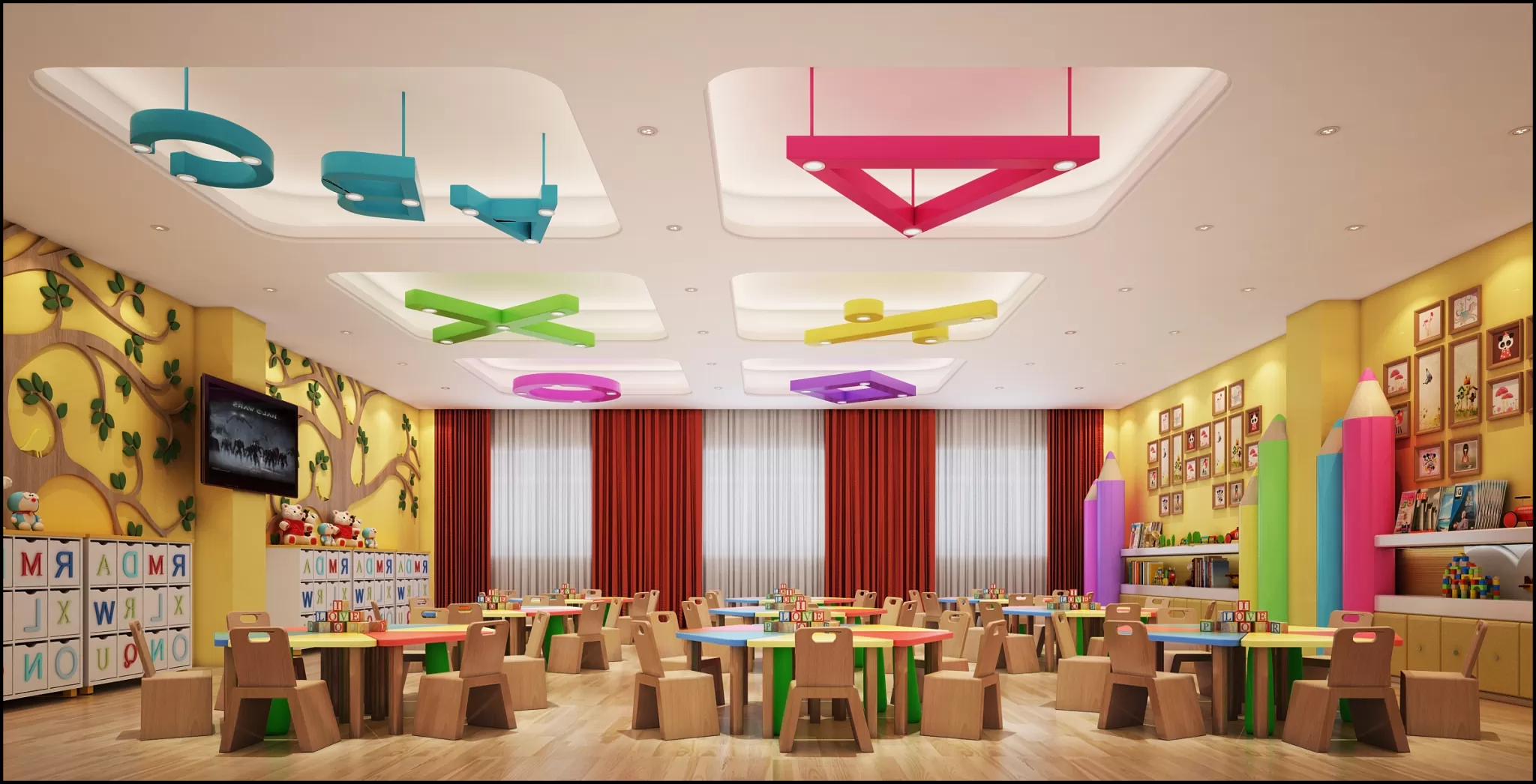 3D SCHOOL INTERIOR (VRAY) – KINDERGARTEN 3D SCENES – 066