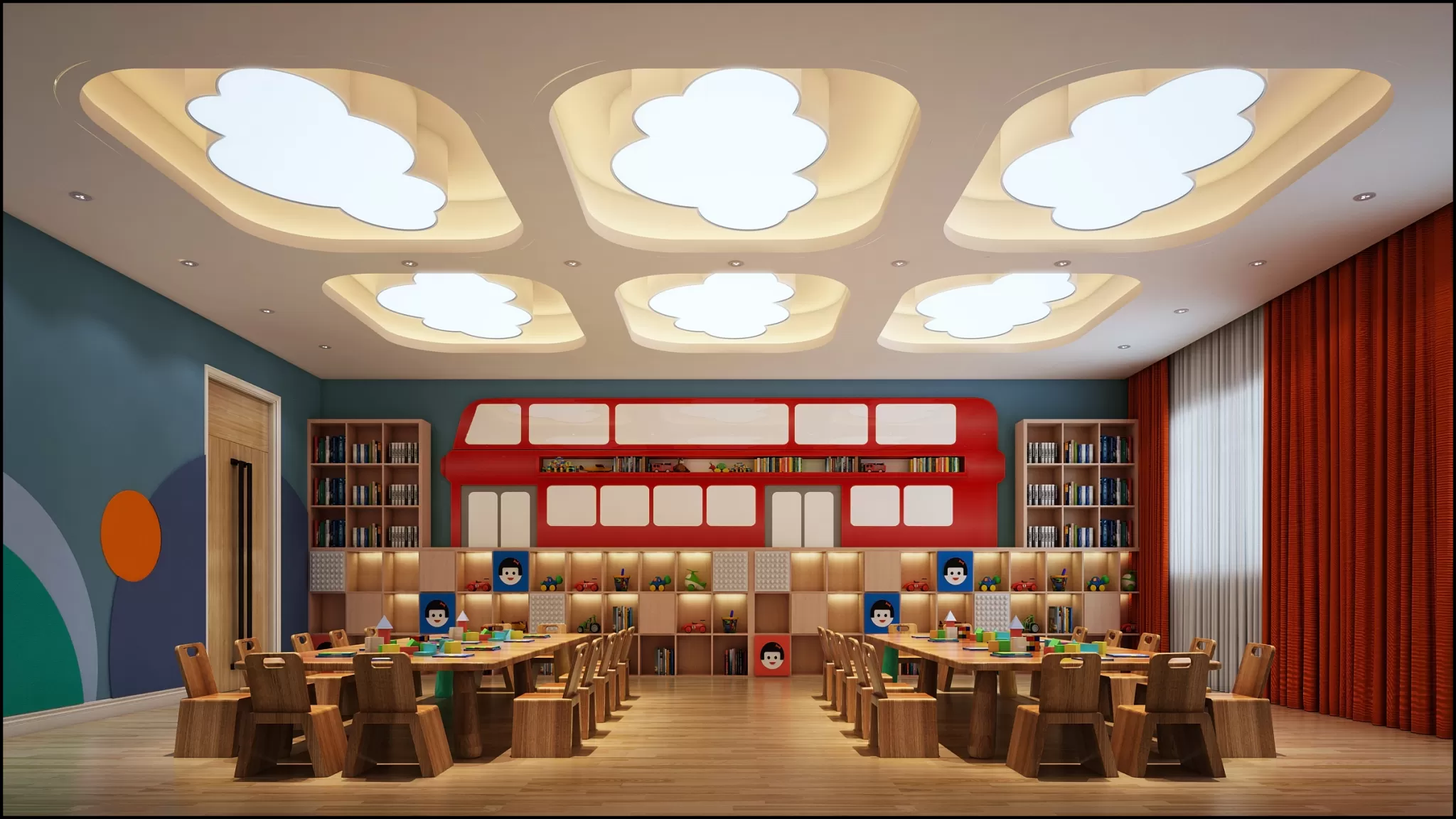 3D SCHOOL INTERIOR (VRAY) – KINDERGARTEN 3D SCENES – 067