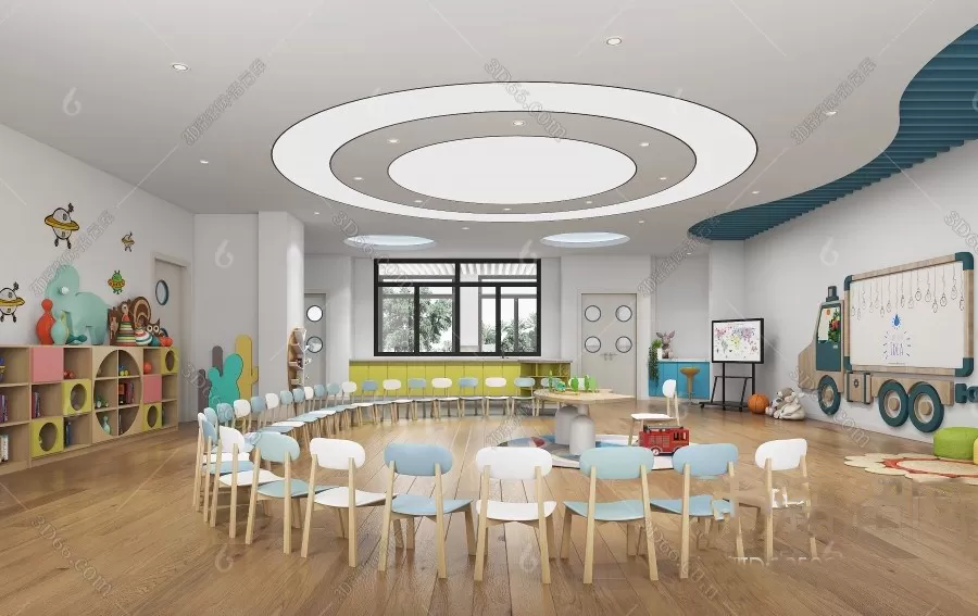 3D SCHOOL INTERIOR (VRAY) – KINDERGARTEN 3D SCENES – 068