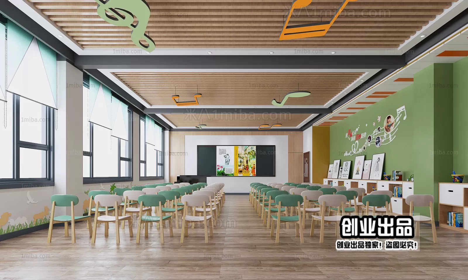 3D SCHOOL INTERIOR (VRAY) – KINDERGARTEN 3D SCENES – 075