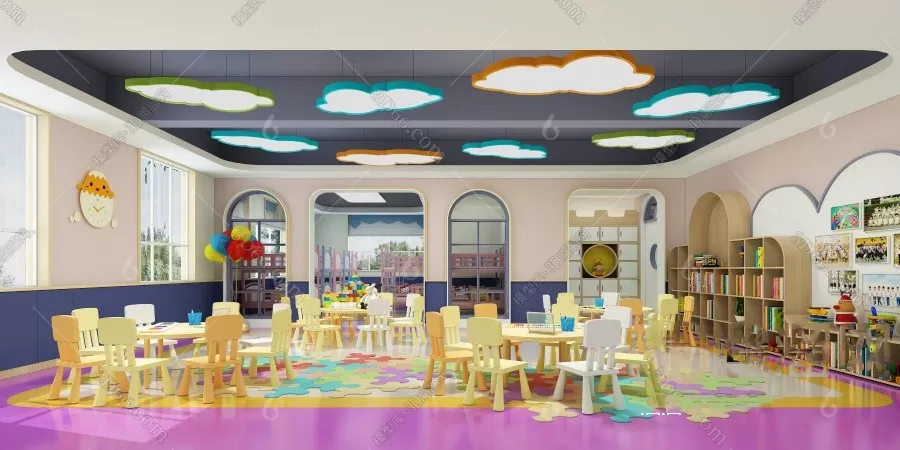 3D SCHOOL INTERIOR (VRAY) – KINDERGARTEN 3D SCENES – 077