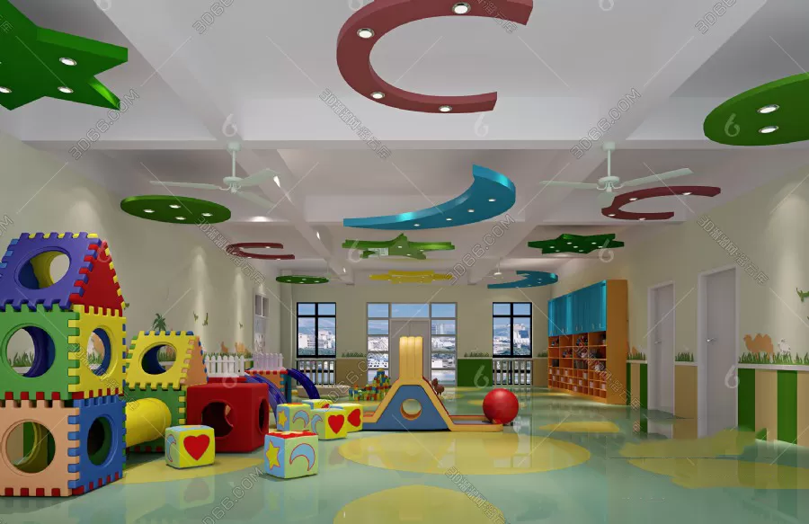 3D SCHOOL INTERIOR (VRAY) – KINDERGARTEN 3D SCENES – 084