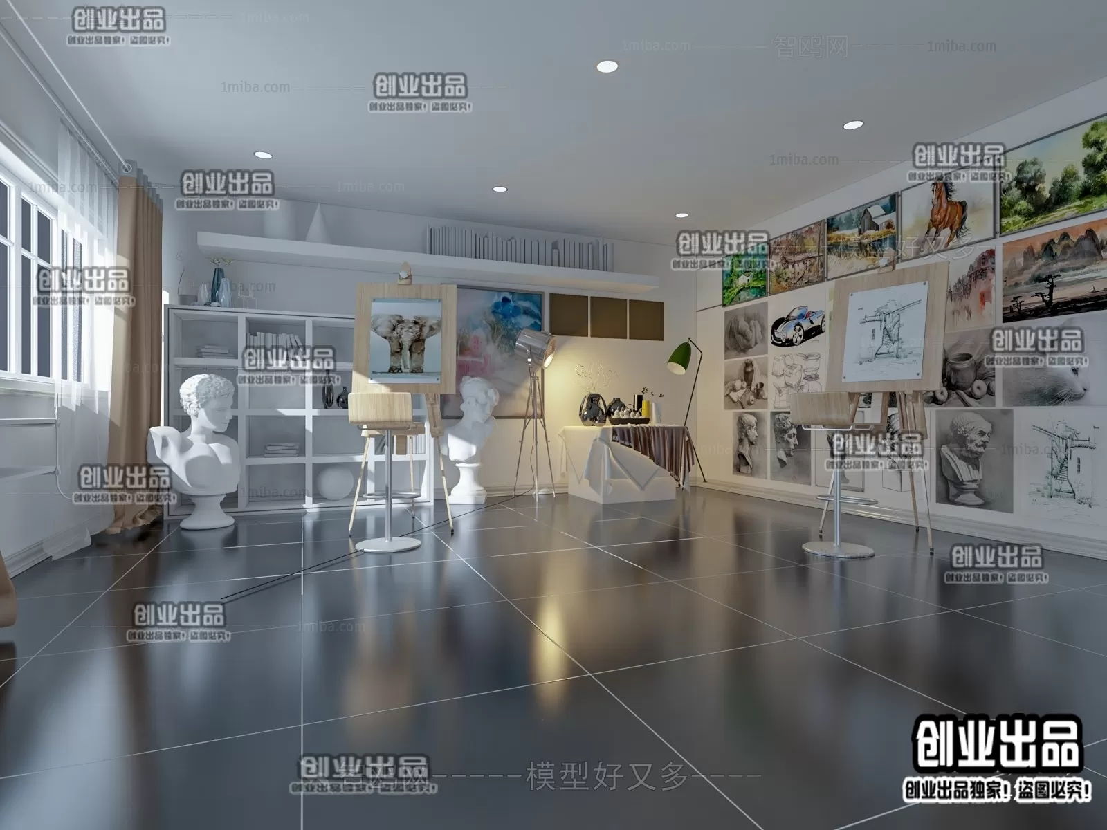 3D SCHOOL INTERIOR (VRAY) – CLASSROOM 3D SCENES – 025