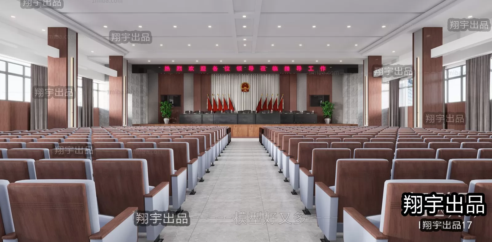 3D SCHOOL INTERIOR (VRAY) – LECTURE HALL 3D SCENES – 003