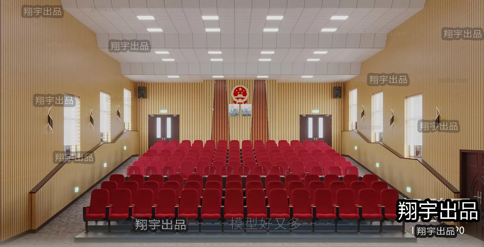 3D SCHOOL INTERIOR (VRAY) – LECTURE HALL 3D SCENES – 008