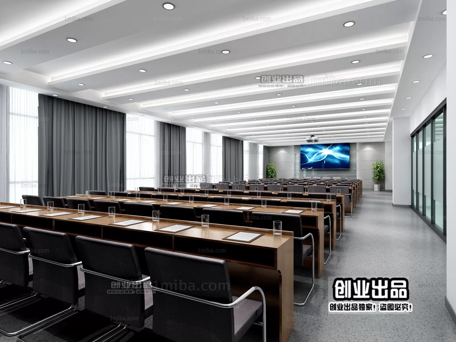 3D SCHOOL INTERIOR (VRAY) – LECTURE HALL 3D SCENES – 013