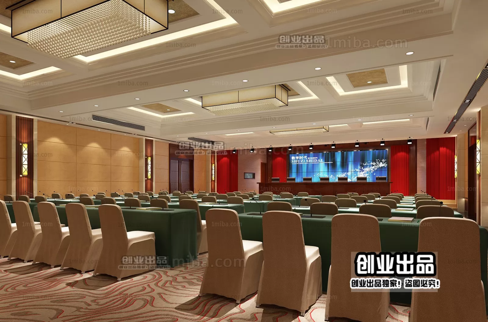 3D SCHOOL INTERIOR (VRAY) – LECTURE HALL 3D SCENES – 014