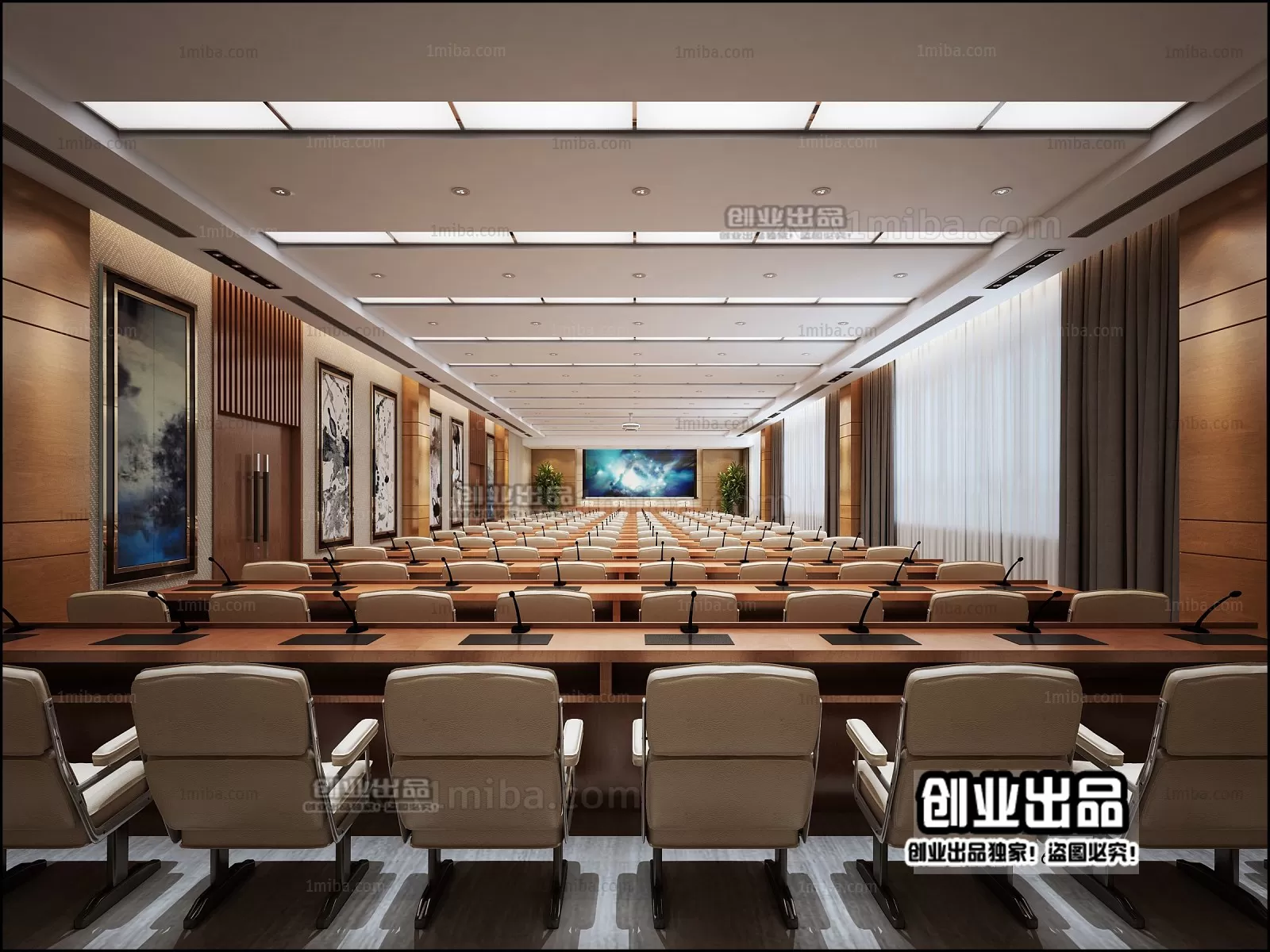 3D SCHOOL INTERIOR (VRAY) – LECTURE HALL 3D SCENES – 037