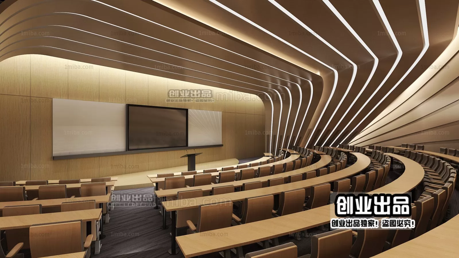 3D SCHOOL INTERIOR (VRAY) – LECTURE HALL 3D SCENES – 039